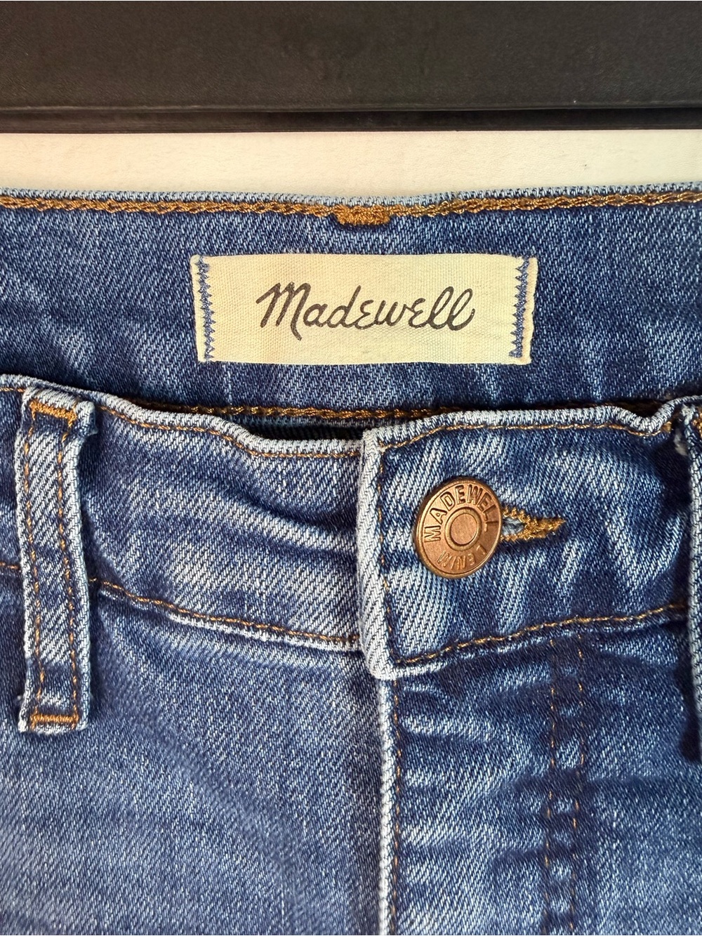 Madewell Mid-Rise Kick Out‎ Jeans Size 29 Raw Hem Cropped Flare Blue Denim - Picture 4 of 8